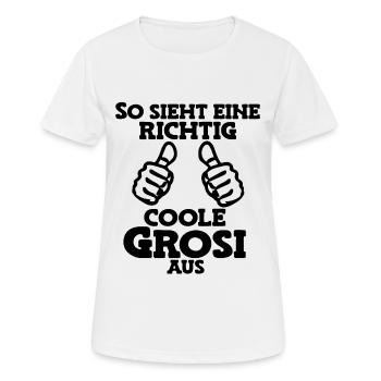 So sieht eine coole Grosi aus Oma Schweiz Omi - Frauen T-Shirt atmungsaktiv - Weiß - Vorne - AI Model Female 172 dark (172cm)
