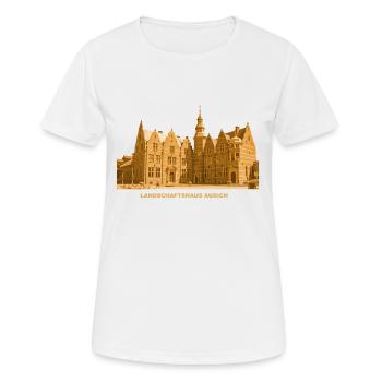 Aurich, Landschaftshaus, Frise orientale, Basse-Saxe - T-shirt respirant Femme - blanc - Devant - AI Model Female 172 dark (172cm)