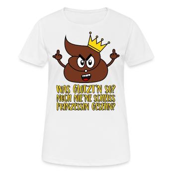 Scheiss Prinzessin Krone Stinkefinger Scheiße - Frauen T-Shirt atmungsaktiv - Weiß - Vorne - AI Model Female 172 dark (172cm)