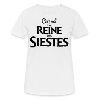LA REINE DES SIESTES - T-shirt respirant Femme - blanc - Devant - AI Model Female 172 dark (172cm)