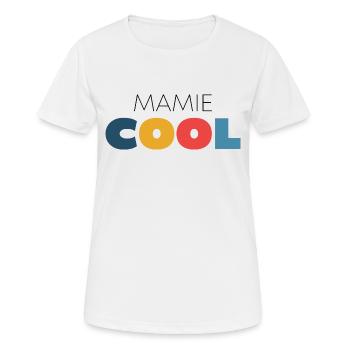 Mamie cool - T-shirt respirant Femme - blanc - Devant - AI Model Female 172 dark (172cm)