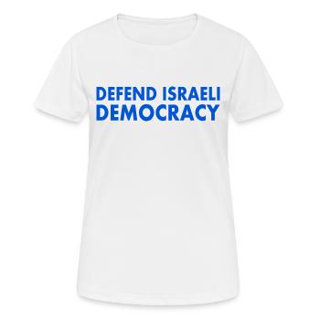 Defend israeli democracy - T-shirt respirant Femme - blanc - Devant - AI Model Female 172 dark (172cm)
