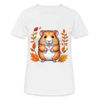 Hamster d’automne - T-shirt respirant Femme - blanc - Devant - AI Model Female 172 dark (172cm)