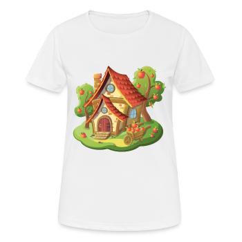 Märchen Haus Apfel Obst Garten - Frauen T-Shirt atmungsaktiv - Weiß - Vorne - AI Model Female 172 dark (172cm)