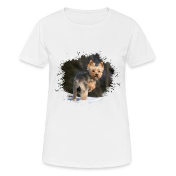 Yorkshire Terrier - Frauen T-Shirt atmungsaktiv - Weiß - Vorne - AI Model Female 172 dark (172cm)