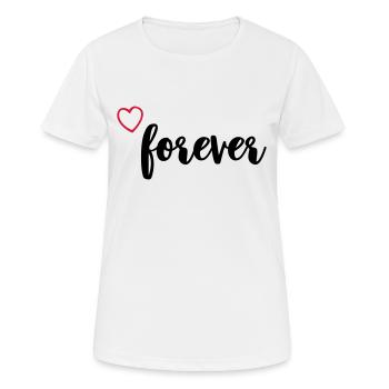 herz forever - Frauen T-Shirt atmungsaktiv - Weiß - Vorne - AI Model Female 172 dark (172cm)