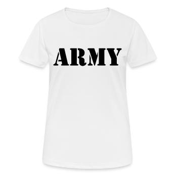 Army - Frauen T-Shirt atmungsaktiv - Weiß - Vorne - AI Model Female 172 dark (172cm)