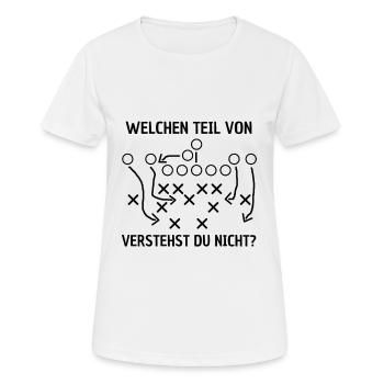 American Football Taktik Spruch - Frauen T-Shirt atmungsaktiv - Weiß - Vorne - AI Model Female 172 dark (172cm)