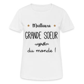 Meilleure Grande soeur du monde vecteur - T-shirt respirant Femme - blanc - Devant - AI Model Female 172 dark (172cm)