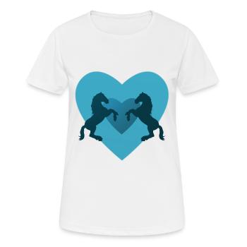 Cheval chevaux équitation équestre poney western - T-shirt respirant Femme - blanc - Devant - AI Model Female 172 dark (172cm)
