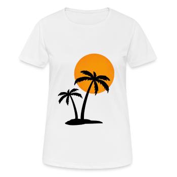 Palmen - Frauen T-Shirt atmungsaktiv - Weiß - Vorne - AI Model Female 172 dark (172cm)