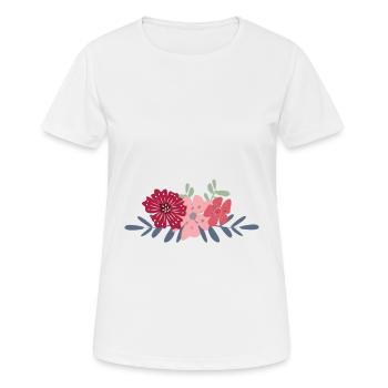 bouquet de fleurs - T-shirt respirant Femme - blanc - Devant - AI Model Female 172 dark (172cm)