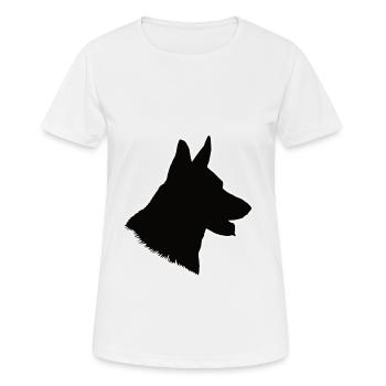 Hundekopf Schäferhund - Frauen T-Shirt atmungsaktiv - Weiß - Vorne - AI Model Female 172 dark (172cm)