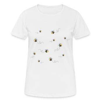 Essaim d'abeilles avec trajectoire - T-shirt respirant Femme - blanc - Devant - AI Model Female 172 dark (172cm)
