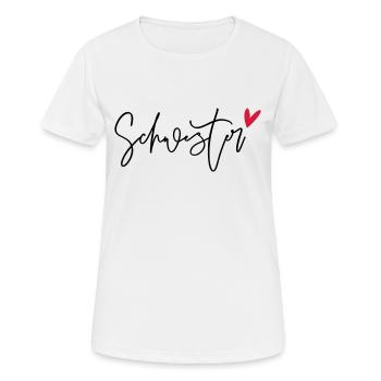 Schwesterherz - Frauen T-Shirt atmungsaktiv - Weiß - Vorne - AI Model Female 172 dark (172cm)