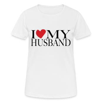 I love my husband - Women's Breathable T-Shirt - white - Front - AI Model Female 172 dark (172cm)