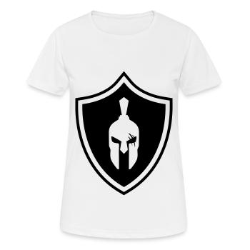 Casque de gladiateur Armoiries spartiates Troie - T-shirt respirant Femme - blanc - Devant - AI Model Female 172 dark (172cm)