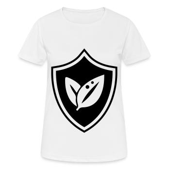 Armoiries de l’écologie des feuilles - T-shirt respirant Femme - blanc - Devant - AI Model Female 172 dark (172cm)