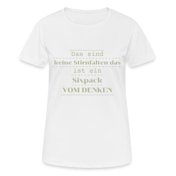 lustige sprüche sixpack vs. falten - Frauen T-Shirt atmungsaktiv - Weiß - Vorne - AI Model Female 172 dark (172cm)