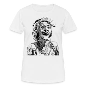 Rockige Weisheit T-Shirt – Musik für Lebensfreude! - Frauen T-Shirt atmungsaktiv - Weiß - Vorne - AI Model Female 172 dark (172cm)