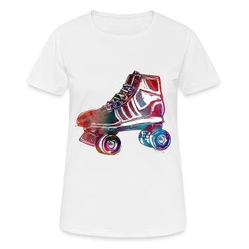 roller skates sport art #roller #skates - Women's Breathable T-Shirt - white - Front - AI Model Female 172 dark (172cm)