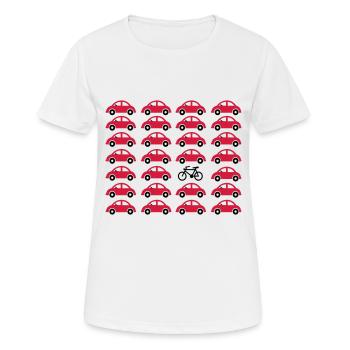Vélo au lieu de voiture - T-shirt respirant Femme - blanc - Devant - AI Model Female 172 dark (172cm)