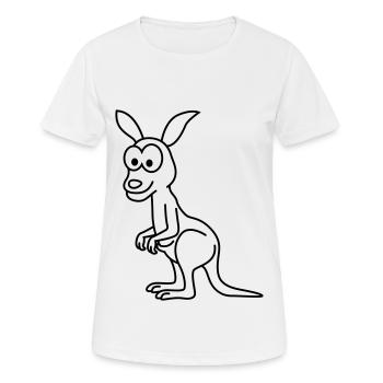 Kangaroo Comic - Frauen T-Shirt atmungsaktiv - Weiß - Vorne - AI Model Female 172 dark (172cm)