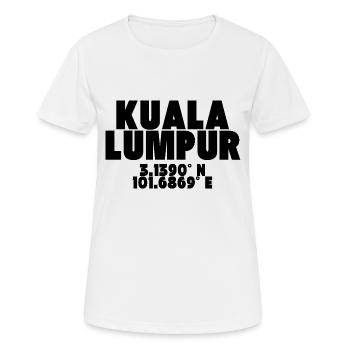 Kuala Lumpur - Design mit Koordinaten - Frauen T-Shirt atmungsaktiv - Weiß - Vorne - AI Model Female 172 dark (172cm)