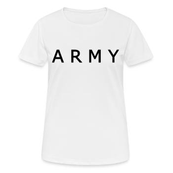 Army - Frauen T-Shirt atmungsaktiv - Weiß - Vorne - AI Model Female 172 dark (172cm)