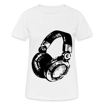 DJ Headset - Frauen T-Shirt atmungsaktiv - Weiß - Vorne - AI Model Female 172 dark (172cm)