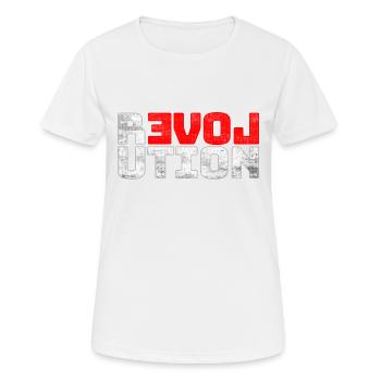 Revolution LOVE - Frauen T-Shirt atmungsaktiv - Weiß - Vorne - AI Model Female 172 dark (172cm)