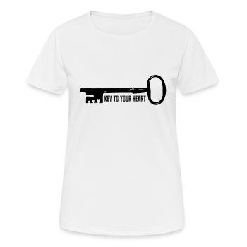 La clé de votre cœur - T-shirt respirant Femme - blanc - Devant - AI Model Female 172 dark (172cm)