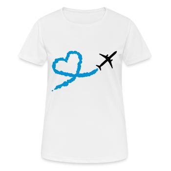 LOVE IS IN THE AIR - Frauen T-Shirt atmungsaktiv - Weiß - Vorne - AI Model Female 172 dark (172cm)