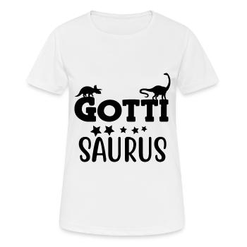 Gotti Saurus Gotti Schweiz Patentante - Frauen T-Shirt atmungsaktiv - Weiß - Vorne - AI Model Female 172 dark (172cm)