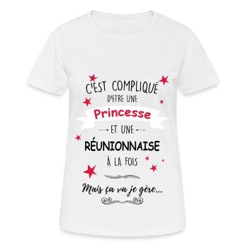Princesse île de la Réunion - T-shirt respirant Femme - blanc - Devant - AI Model Female 172 dark (172cm)