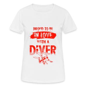aimer un plongeur - T-shirt respirant Femme - blanc - Devant - AI Model Female 172 dark (172cm)