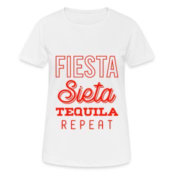 fiesta sieta tequila repeat - Frauen T-Shirt atmungsaktiv - Weiß - Vorne - AI Model Female 172 dark (172cm)