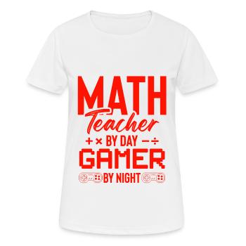 professeur de mathématiques et joueur - T-shirt respirant Femme - blanc - Devant - AI Model Female 172 dark (172cm)