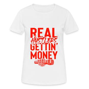 Gangster Rap money - Frauen T-Shirt atmungsaktiv - Weiß - Vorne - AI Model Female 172 dark (172cm)