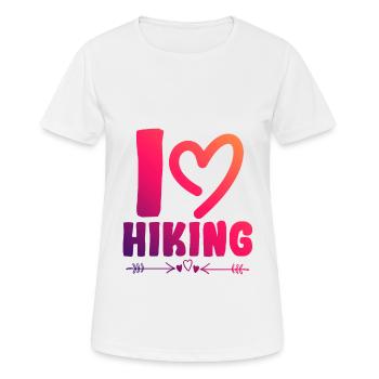 Ich liebe Hiking - Frauen T-Shirt atmungsaktiv - Weiß - Vorne - AI Model Female 172 dark (172cm)