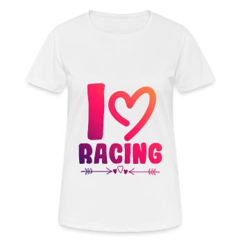 Ich liebe Rennen - Frauen T-Shirt atmungsaktiv - Weiß - Vorne - AI Model Female 172 dark (172cm)