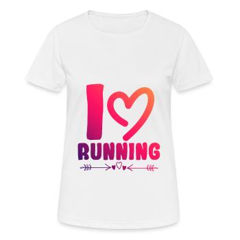 Ich liebe Rennen - Frauen T-Shirt atmungsaktiv - Weiß - Vorne - AI Model Female 172 dark (172cm)
