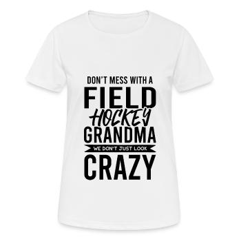 fieldhockey großmutter - Frauen T-Shirt atmungsaktiv - Weiß - Vorne - AI Model Female 172 dark (172cm)