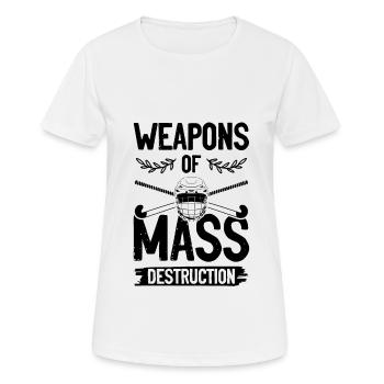 feldhockey waffe - Frauen T-Shirt atmungsaktiv - Weiß - Vorne - AI Model Female 172 dark (172cm)