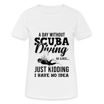 Tauchen scuba diving - Frauen T-Shirt atmungsaktiv - Weiß - Vorne - AI Model Female 172 dark (172cm)