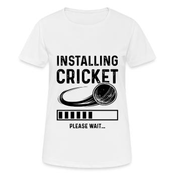 Installer le cricket - T-shirt respirant Femme - blanc - Devant - AI Model Female 172 dark (172cm)