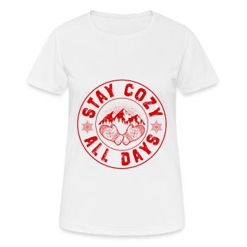 Winter Kalt Cozy - Frauen T-Shirt atmungsaktiv - Weiß - Vorne - AI Model Female 172 dark (172cm)