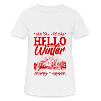 Hello Winter - Frauen T-Shirt atmungsaktiv - Weiß - Vorne - AI Model Female 172 dark (172cm)