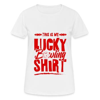 Bowling Shirt - Frauen T-Shirt atmungsaktiv - Weiß - Vorne - AI Model Female 172 dark (172cm)