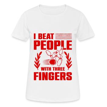 Bowling lustiger spruch - Frauen T-Shirt atmungsaktiv - Weiß - Vorne - AI Model Female 172 dark (172cm)